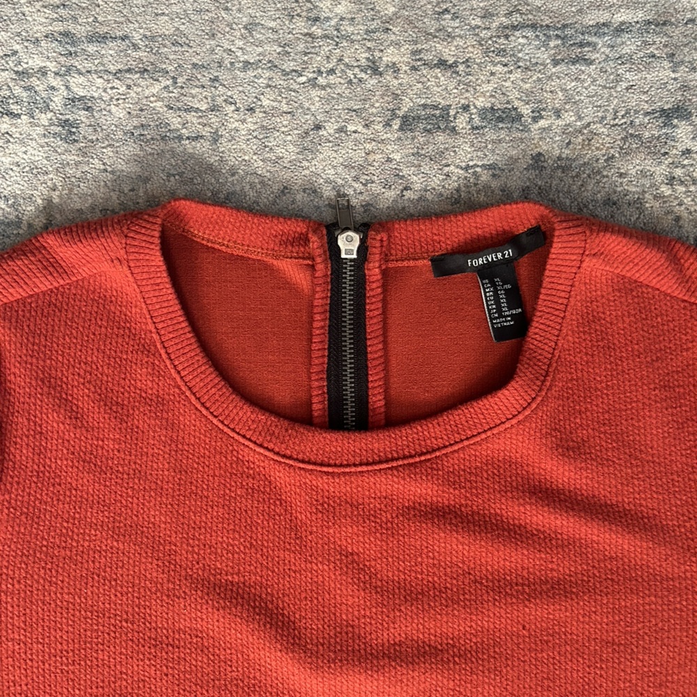 Forever 21 Rust Color Ribbed Dress - Picture 2 of 3